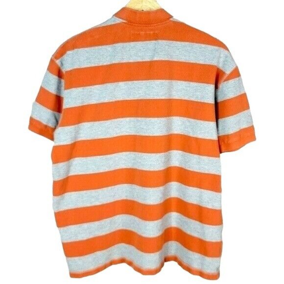 Disneyland Resort Polo Shirt Gray XL Orange Stripe Collar Short Sleeve Golf - Picture 4 of 6